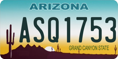 AZ license plate ASQ1753