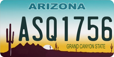 AZ license plate ASQ1756