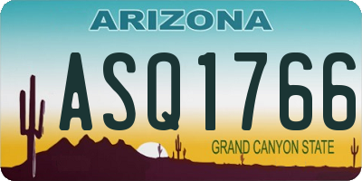 AZ license plate ASQ1766