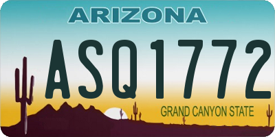 AZ license plate ASQ1772
