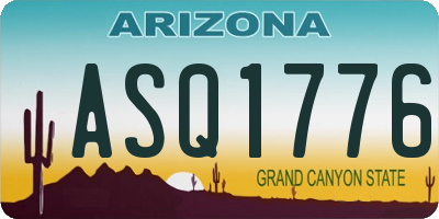 AZ license plate ASQ1776