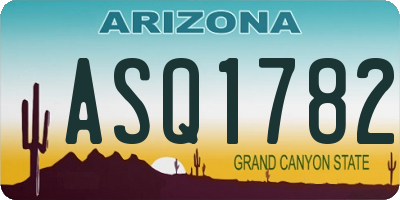 AZ license plate ASQ1782