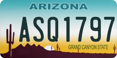 AZ license plate ASQ1797