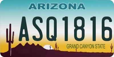 AZ license plate ASQ1816