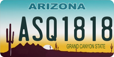 AZ license plate ASQ1818