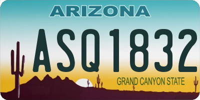 AZ license plate ASQ1832