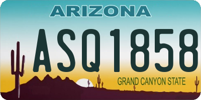 AZ license plate ASQ1858