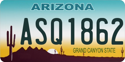 AZ license plate ASQ1862