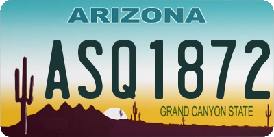 AZ license plate ASQ1872