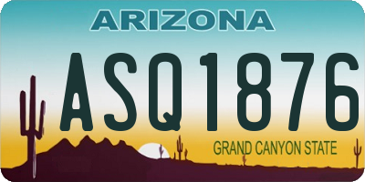 AZ license plate ASQ1876