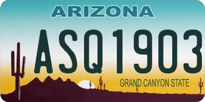 AZ license plate ASQ1903