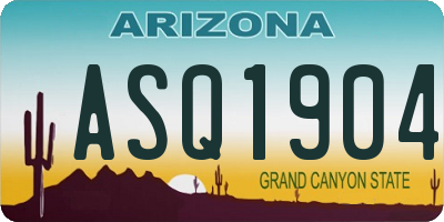 AZ license plate ASQ1904