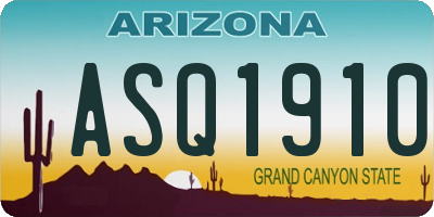 AZ license plate ASQ1910