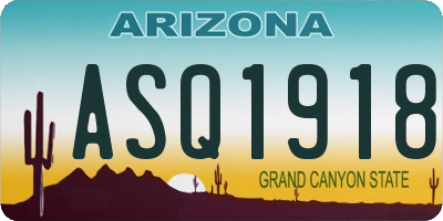 AZ license plate ASQ1918
