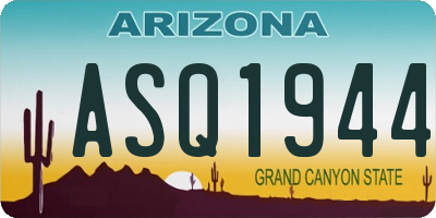 AZ license plate ASQ1944