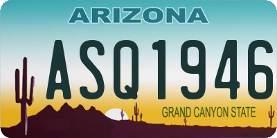 AZ license plate ASQ1946