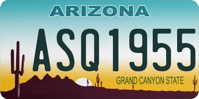 AZ license plate ASQ1955