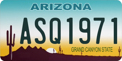 AZ license plate ASQ1971