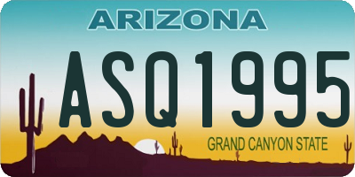 AZ license plate ASQ1995