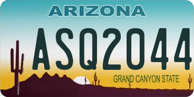 AZ license plate ASQ2044