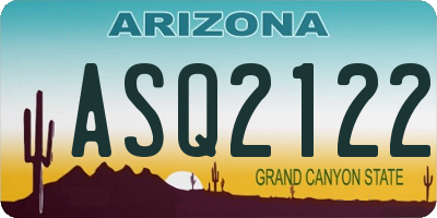 AZ license plate ASQ2122