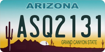 AZ license plate ASQ2131
