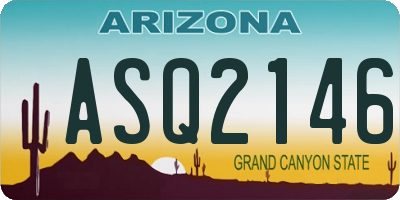 AZ license plate ASQ2146