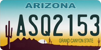 AZ license plate ASQ2153