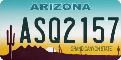 AZ license plate ASQ2157