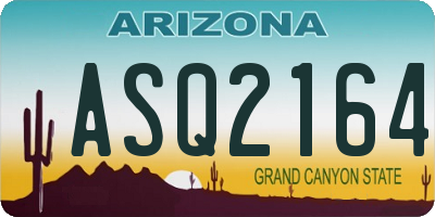 AZ license plate ASQ2164