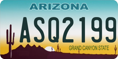 AZ license plate ASQ2199