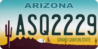 AZ license plate ASQ2229