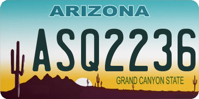AZ license plate ASQ2236