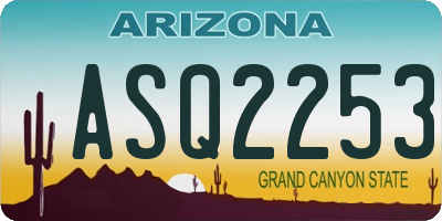AZ license plate ASQ2253