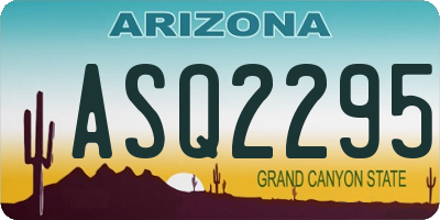 AZ license plate ASQ2295