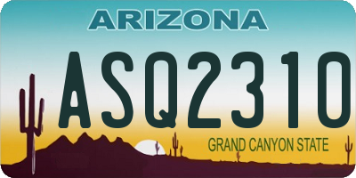 AZ license plate ASQ2310