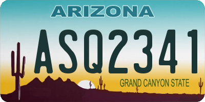AZ license plate ASQ2341