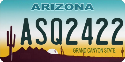 AZ license plate ASQ2422