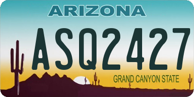 AZ license plate ASQ2427