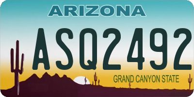 AZ license plate ASQ2492