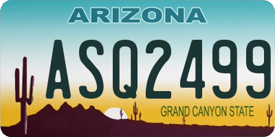 AZ license plate ASQ2499