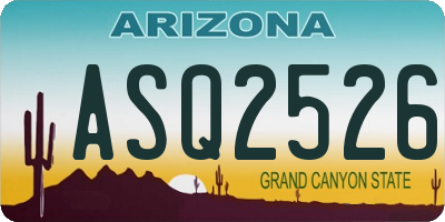 AZ license plate ASQ2526