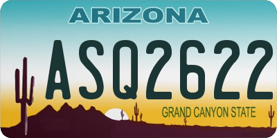 AZ license plate ASQ2622
