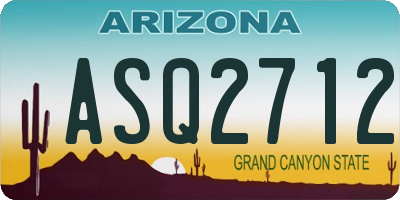 AZ license plate ASQ2712