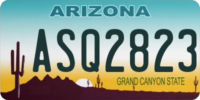 AZ license plate ASQ2823