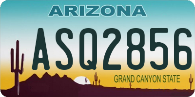 AZ license plate ASQ2856