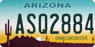 AZ license plate ASQ2884