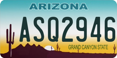AZ license plate ASQ2946