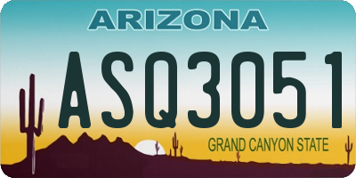 AZ license plate ASQ3051