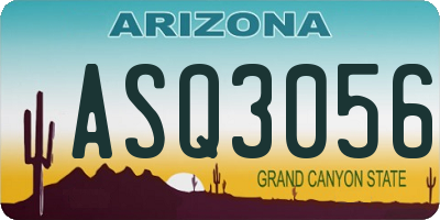 AZ license plate ASQ3056